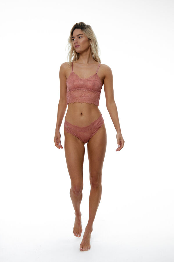 Black Limba Tanga de encaje Georgia Ash Rose rosa