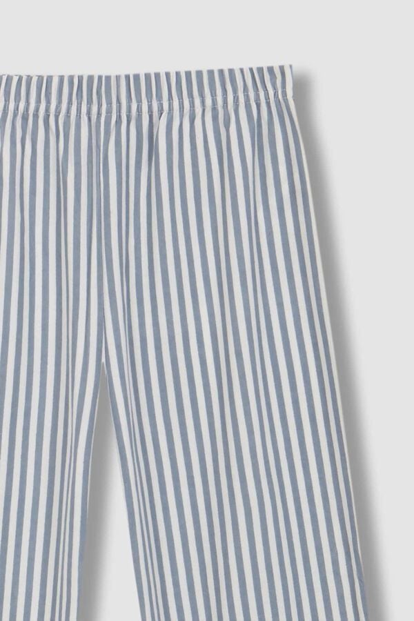 Gocco Pijama de raias com contraste azul azul