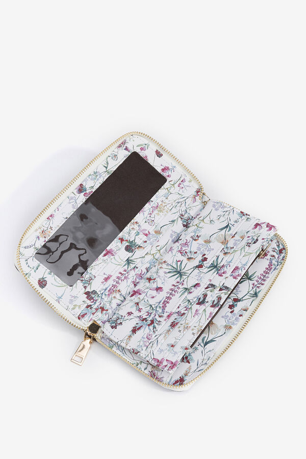 Vilanova Monedero con Estampado Floral blanco