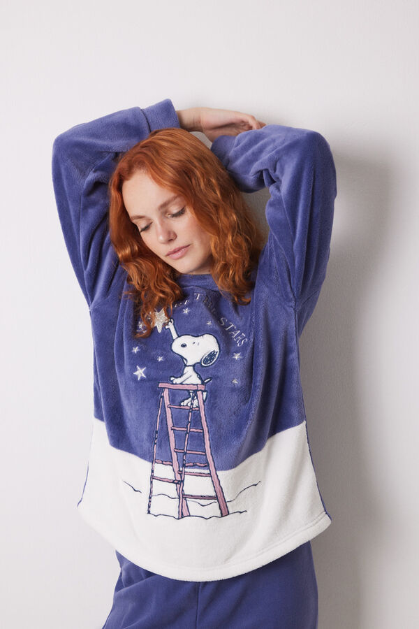 Women'secret Pijama comprido polar Snoopy azul