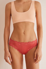 Women'secret Cuequinha brasileira microfibra renda vermelho vermelho