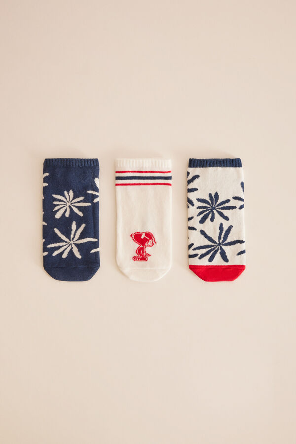 Women'secret Pack 3 meias curtas Snoopy estampado