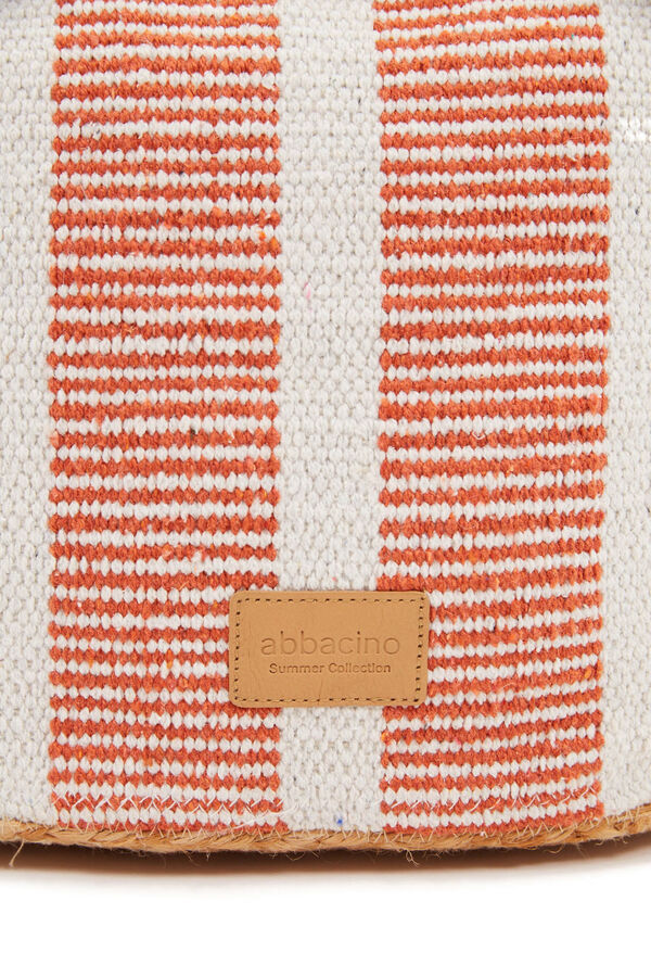 Abbacino Cesta pequena de ráfia riscas vermelho