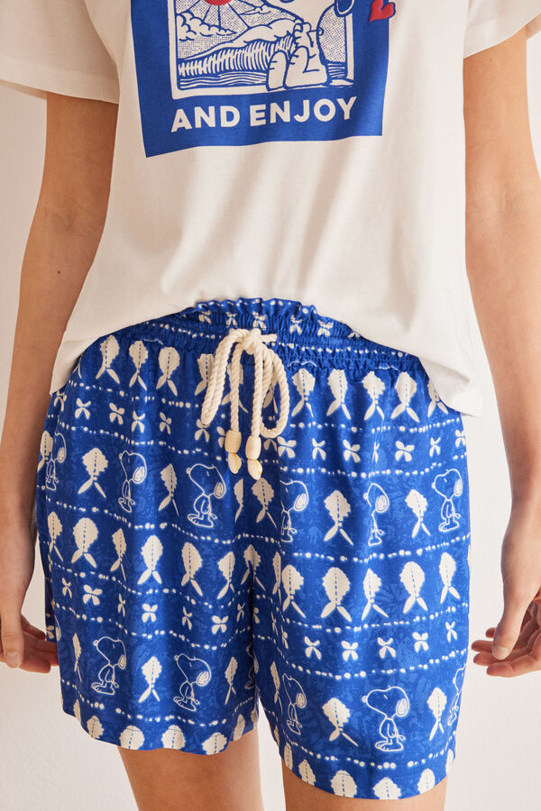 Women'secret Calções viscose allover Snoopy azul