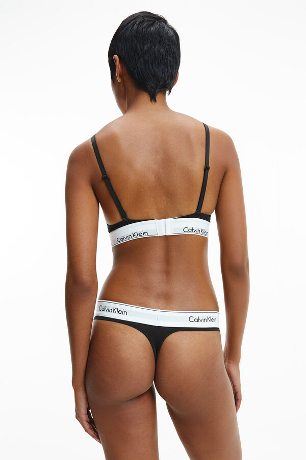 Calvin Klein Tanga cinturilla el&aacute;stica Modern Cotton negro