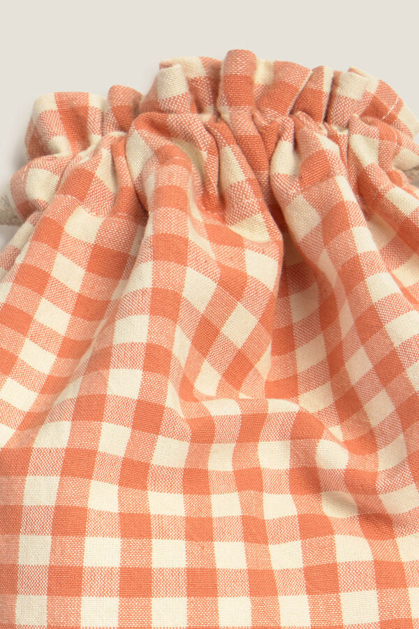 Textura Bolsa de cuadros vichy coral