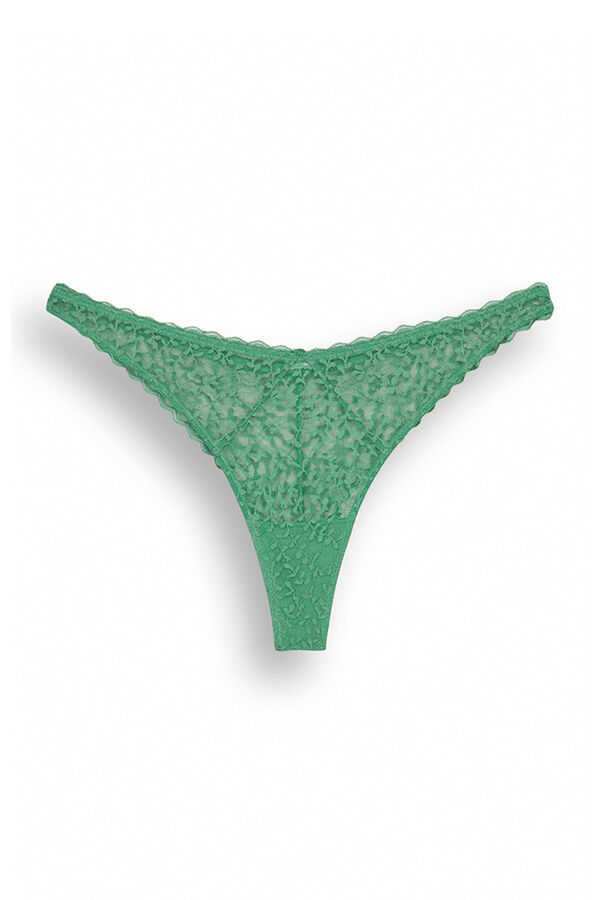 Women'secret Tanga encaje verde verde