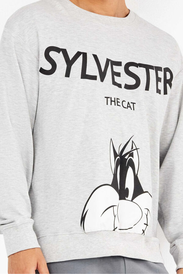 Gisela Conjunto pijama hombre Sylvester en punto interlock gris