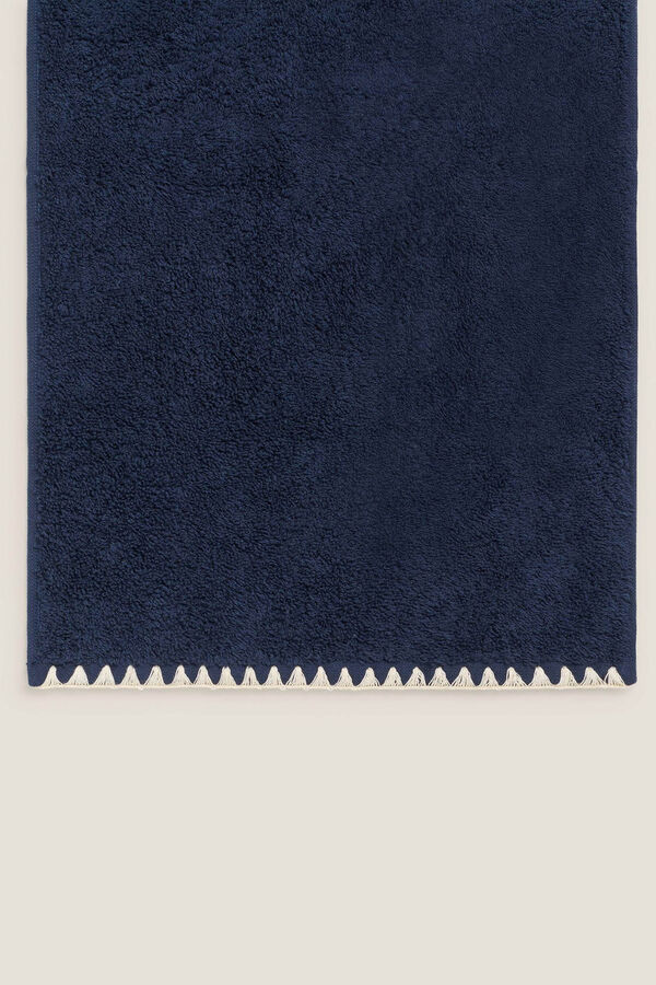 Textura Toalha de banho com costura azul