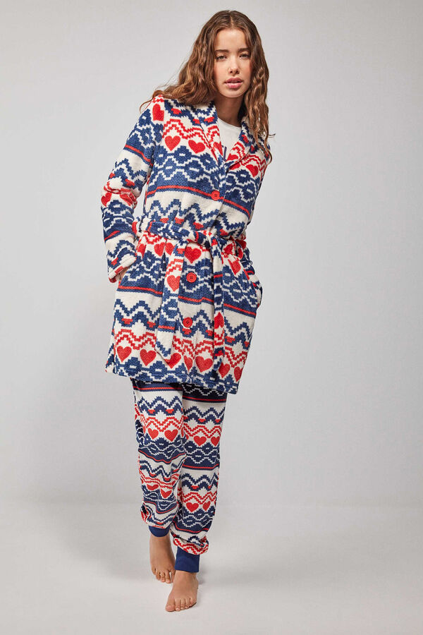 Gisela Bata polar estampada blanco