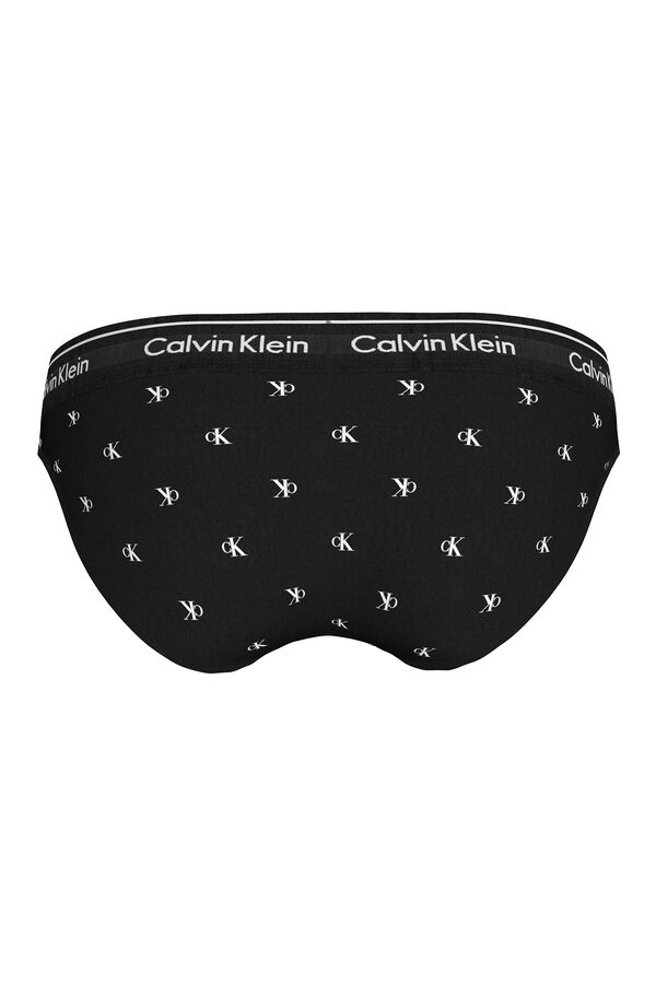 Calvin Klein Calcinha estampada CK preto