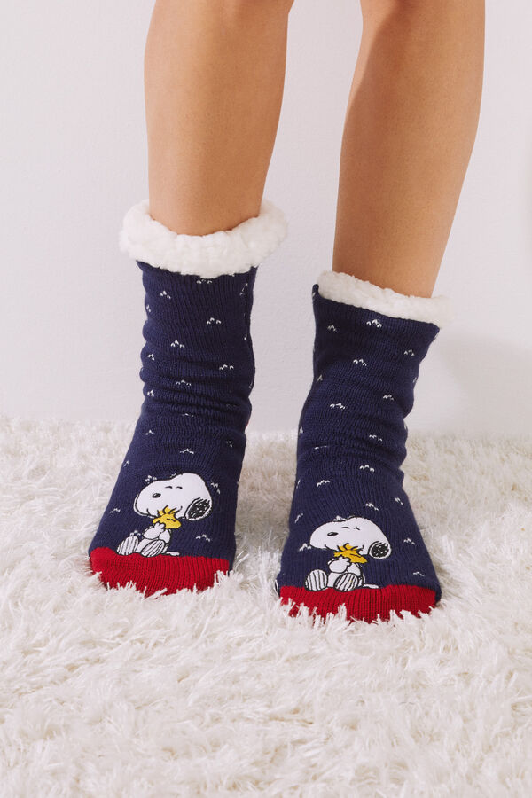 Women'secret Calcetines punto pelo Snoopy azul azul