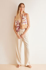 Women'secret Cal&ccedil;as linho beige bege