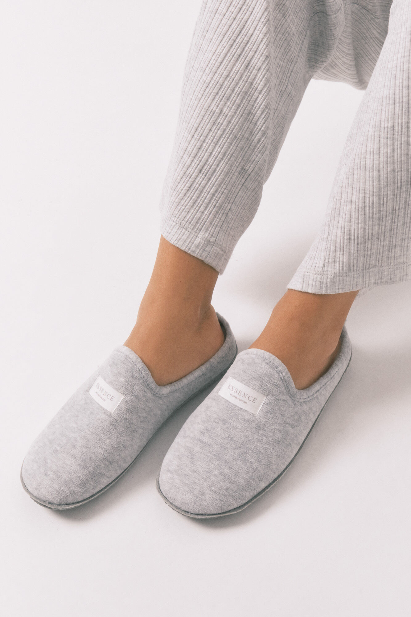 Women'secret Zapatillas casa velour gris