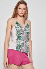 Gisela Pijama curto com camisola estampada branco