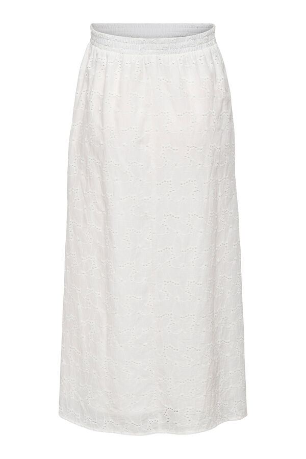 Only Maternity Saia midi com cintura el&aacute;stica para maternity branco