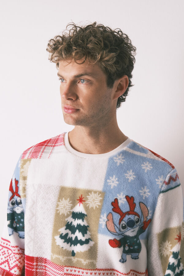 Women'secret Pijama de polar masculino Stitch estampado