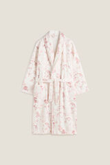 Textura Albornoz algod&oacute;n rosa