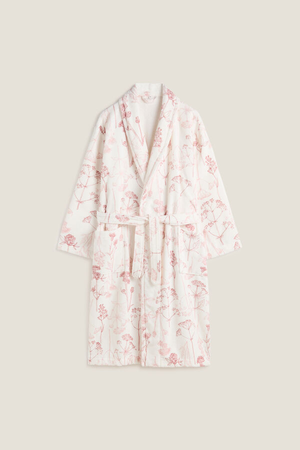 Textura Albornoz algod&oacute;n rosa