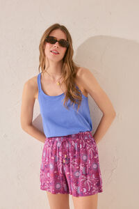 Women'secret Pantal&oacute;n corto estampado morado