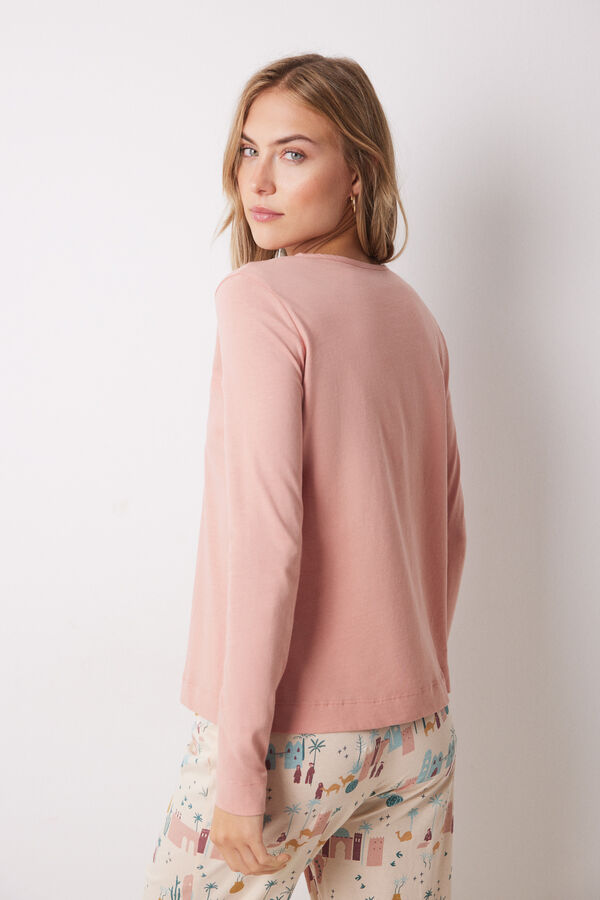 Women'secret Camiseta manga larga 100% algodón naranja naranja