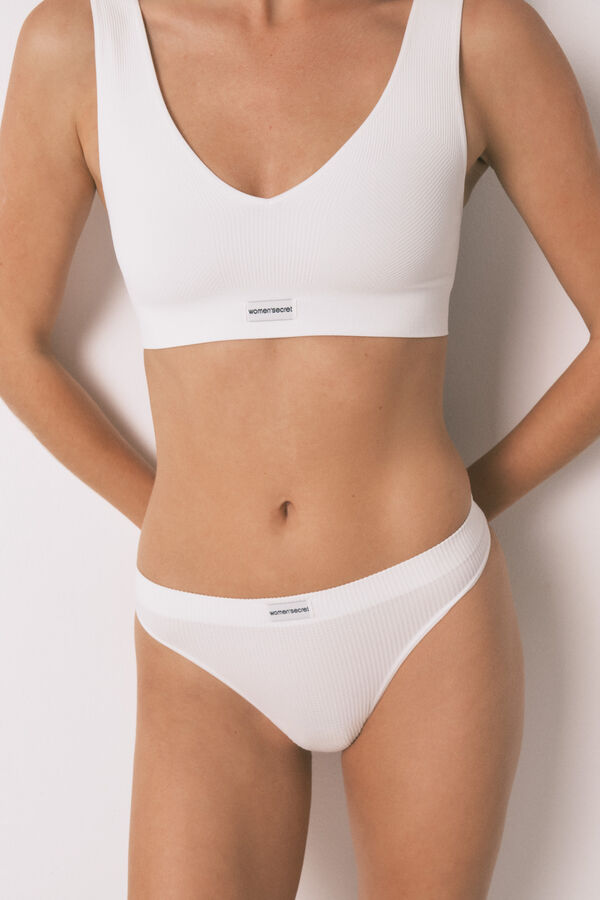 Women'secret Braga tanga sin costuras blanco marfil