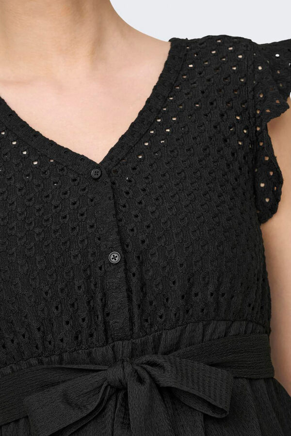 Only Maternity Macac&atilde;o comprido renda maternity preto