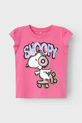 Name it Camiseta sin manga de Snoopy rosa