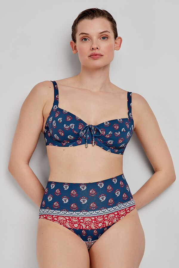 Gisela Cueca de biqu&iacute;ni multiposi&ccedil;&atilde;o estampado