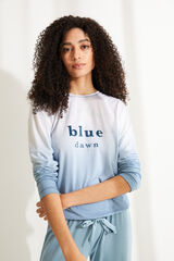 Womensecret Pijama largo manga larga punto súper soft azul azul