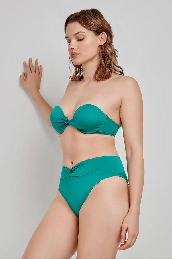 Gisela Top bikini bandeau liso verde verde