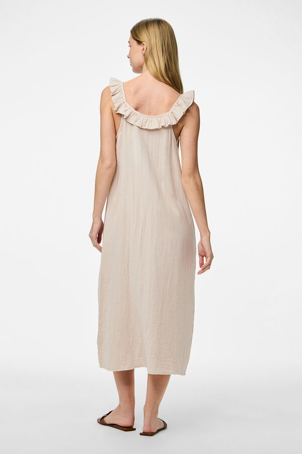 Pieces Vestido largo de algod&oacute;n gris