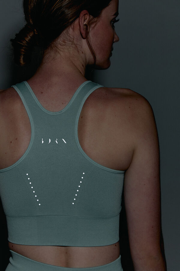 Born Living Yoga Top Keila Jade Cinza bege