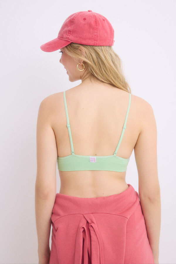 HI&BYE top verde enchimento com copas remov&iacute;veis verde