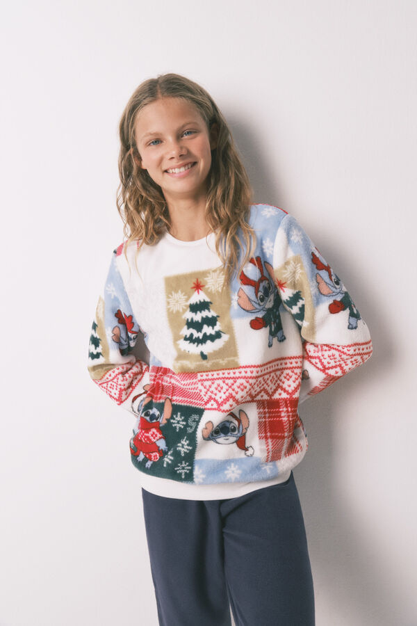 Women'secret Pijama polar infantil Stitch bege