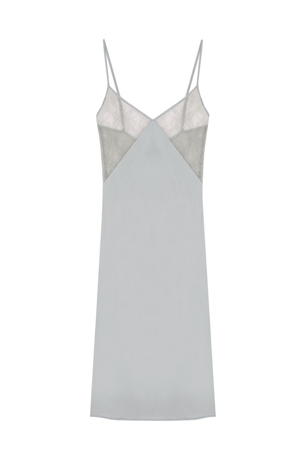 Women'secret Camis&oacute;n largo sat&eacute;n y encaje verde verde