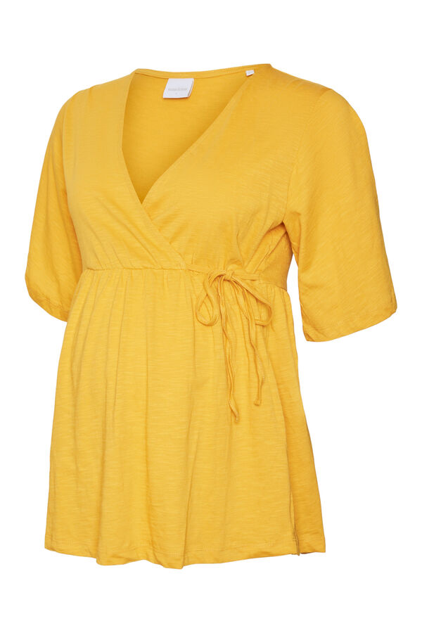 Mamalicious Top de manga curta maternity e amamentação  vermelho