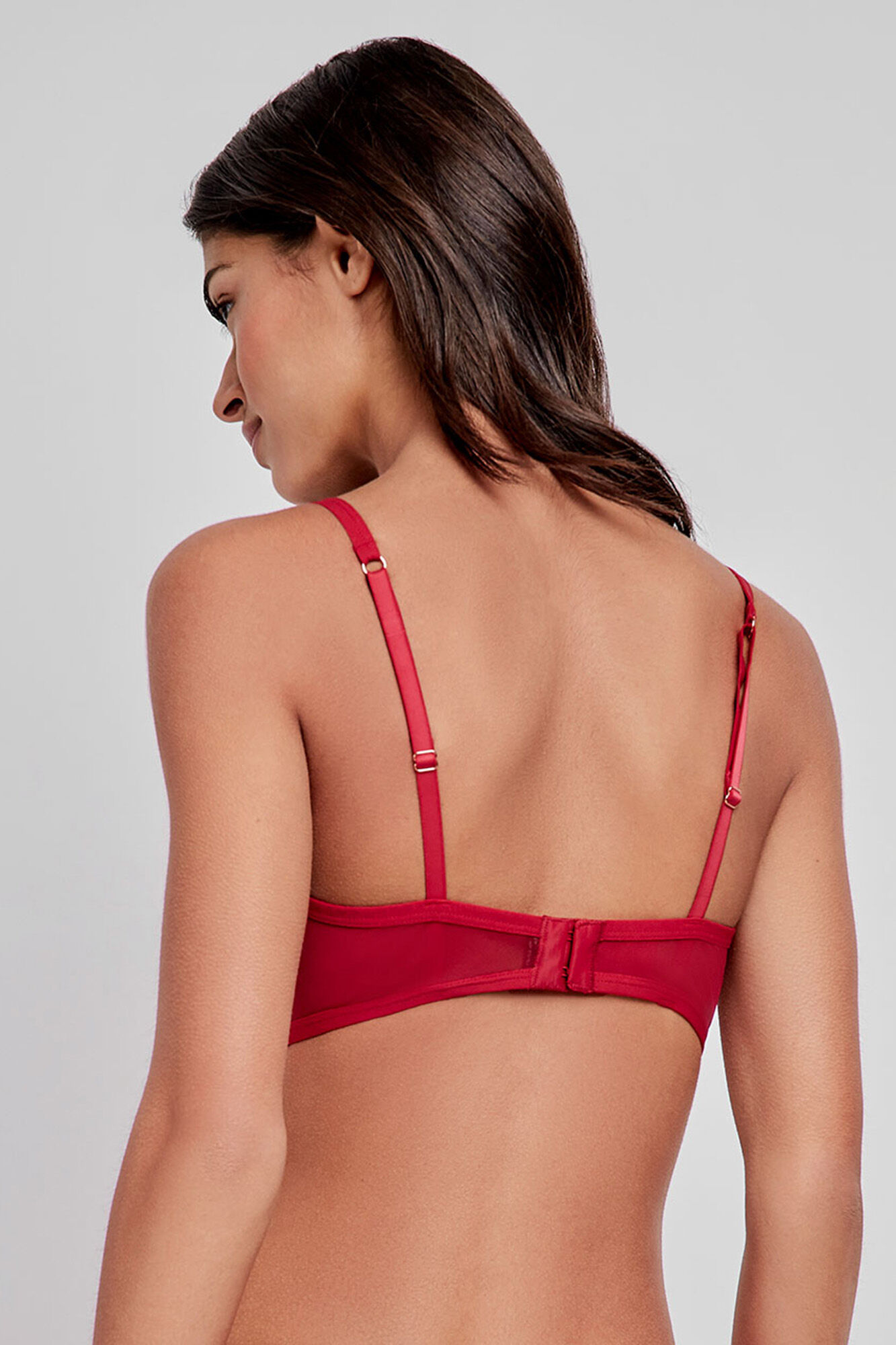 Gisela Suti&atilde; de enchimento sem bojo renda marrom