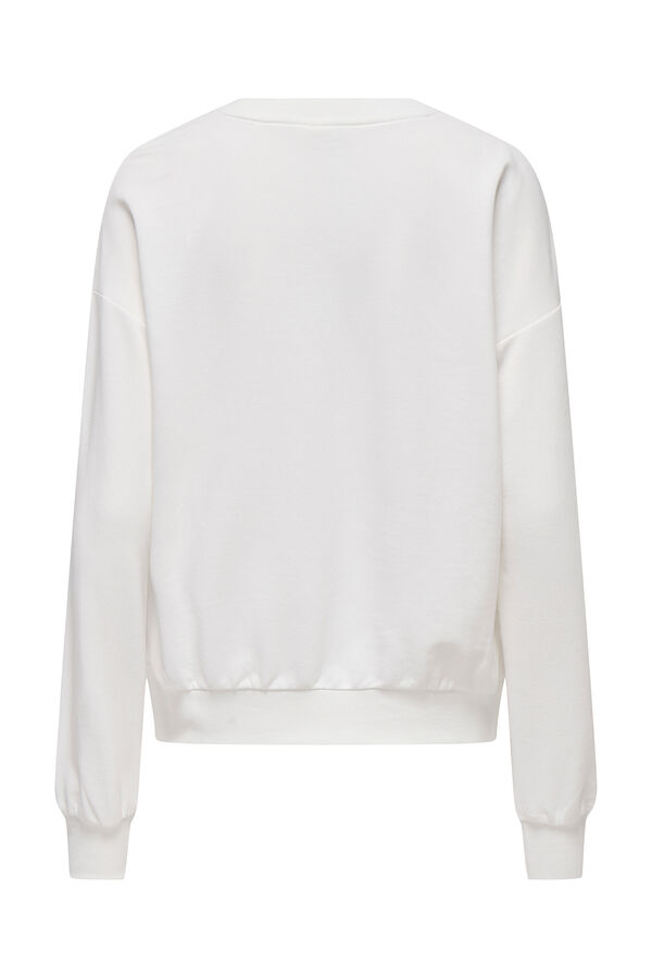 Only Play Sudadera de manga larga y cuello redondo blanco