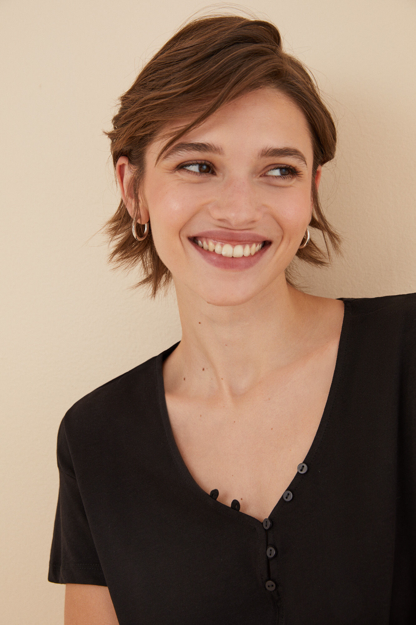 Women'secret T-shirt preta 100% algod&atilde;o