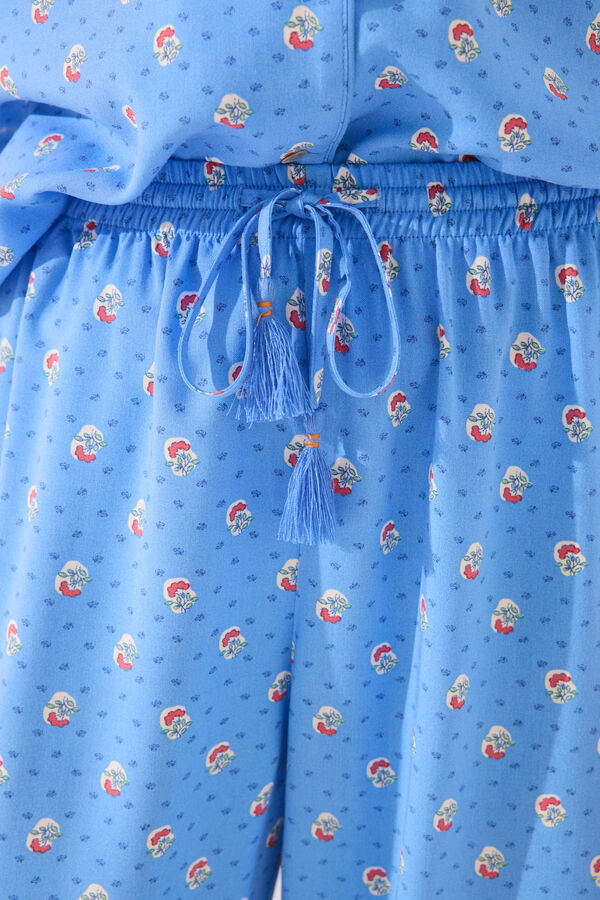 Women'secret Pijama camisero Capri viscosa azul estampado