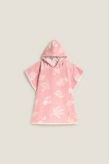Textura Folhas de toalha poncho rosa