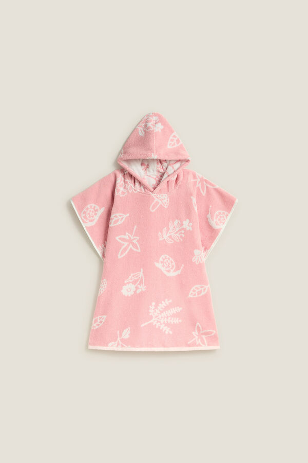 Textura Folhas de toalha poncho rosa