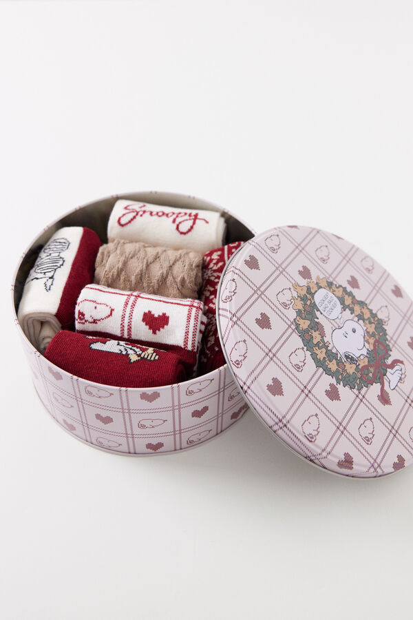 Women'secret Pack 6 calcetines altos Snoopy estampado