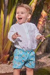 Gocco Mai&ocirc; estampado floral azul claro azul