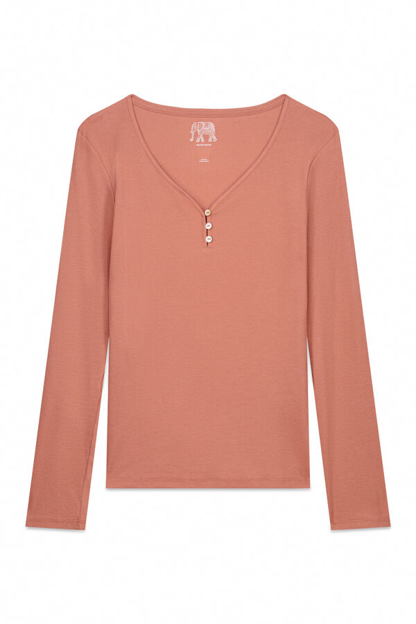 Women'secret T-shirt de padeiro de algod&atilde;o marrom vermelho