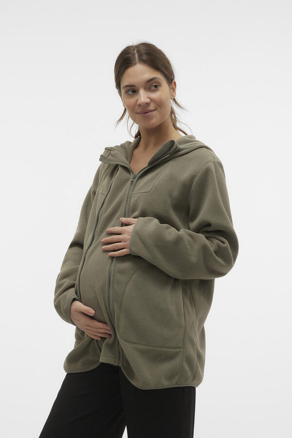Mamalicious Sudadera forro polar maternity, lactancia verde