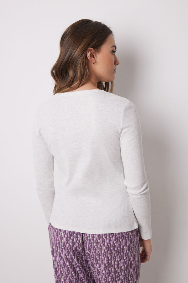 Women'secret Camiseta manga larga canal&eacute; gris gris