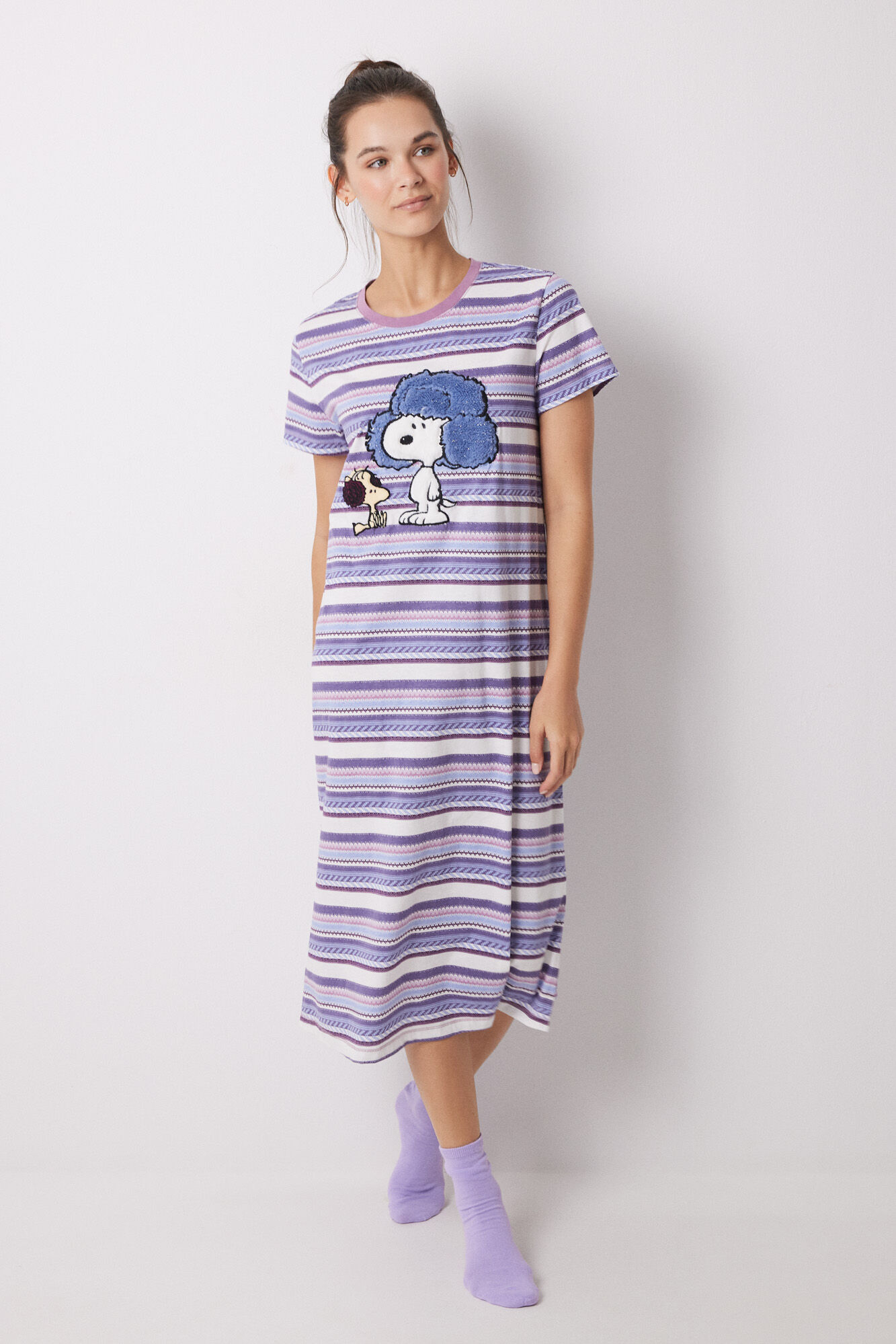 Women'secret Camisa de dormir midi 100% algod&atilde;o Snoopy