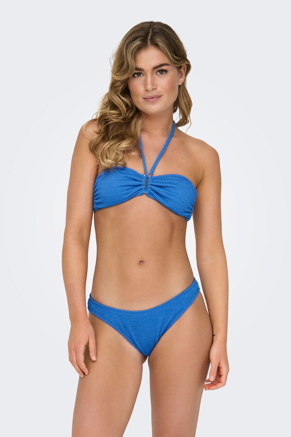 Only Top de bikini bandeau turquesa